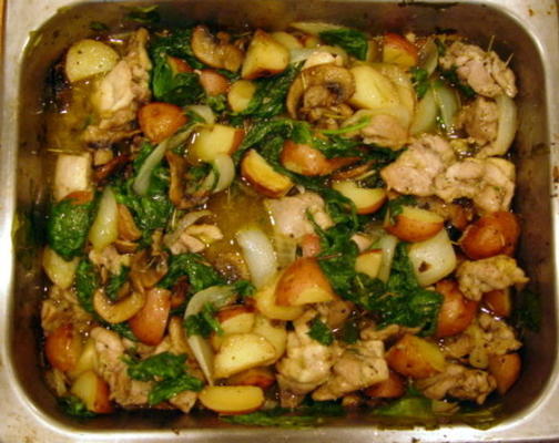 poulet et légumes à la poêle