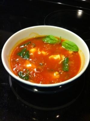 soupe à la tomate et au basilique