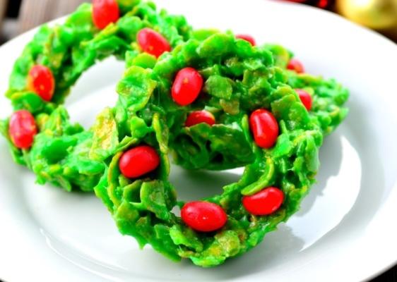 biscuits de couronne de cornflake de Noël