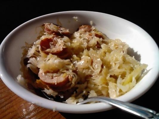 krapt et saucisses (choucroute et saucisses fumées)