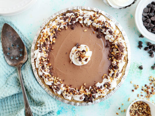 tarte soyeuse au beurre d'arachide et au chocolat