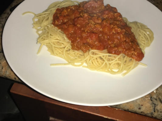 spaghetti de maman avec sauce à la viande