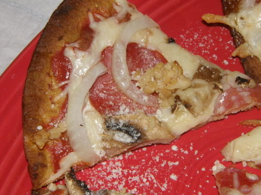 pizza au pepperoni faible en gras sur un plat
