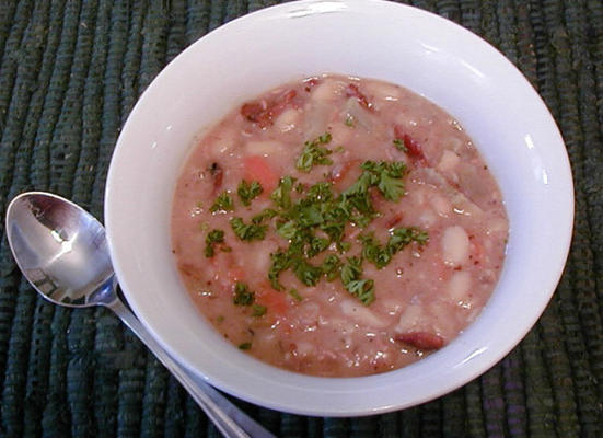 soupe aux haricots et au bacon