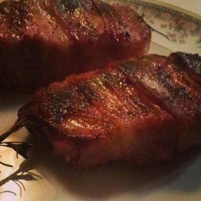 côtelettes de porc au bacon avec sauce bbq