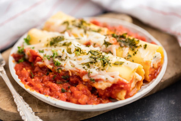 manicotti au fromage aux épinards