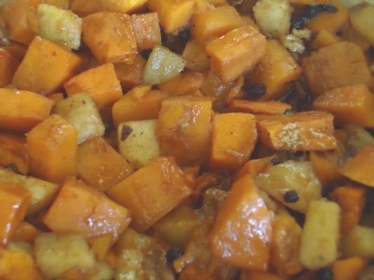 courge musquée rôtie au miel avec pommes et pacanes