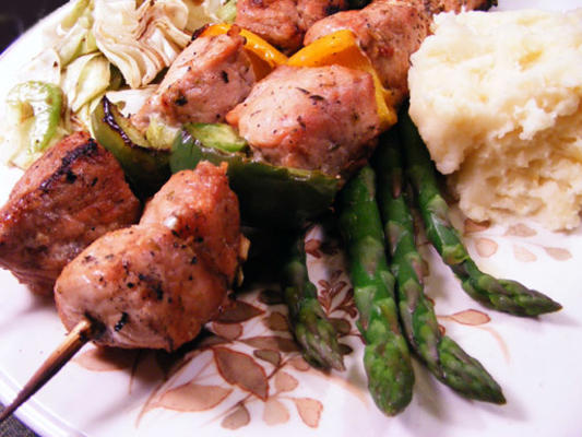 brochettes de porc à la grecque