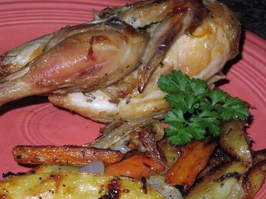 poulet et légumes rôtis