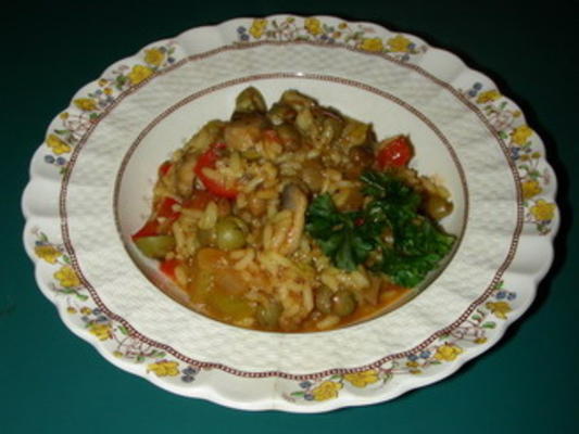 riz brun et pois cajan (arroz con gandules)