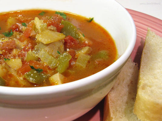 soupe de poivrons verts non farcis