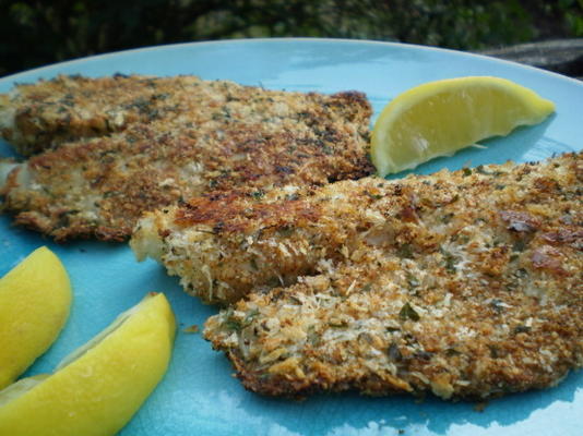 filets de poisson au parmesan cuit au four, faibles en gras