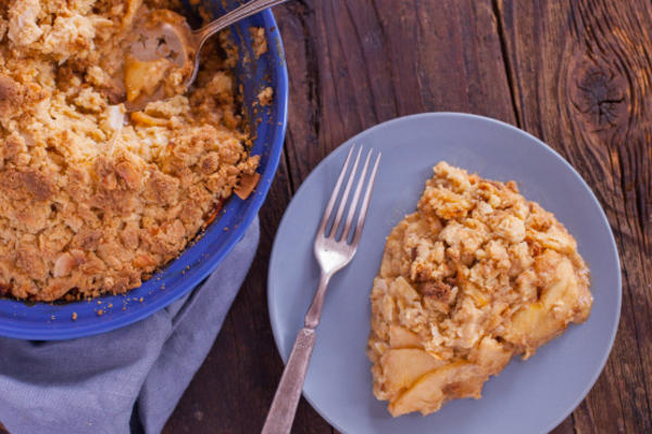 crumble aux pommes (sans gluten, sans produits laitiers et sans œufs)