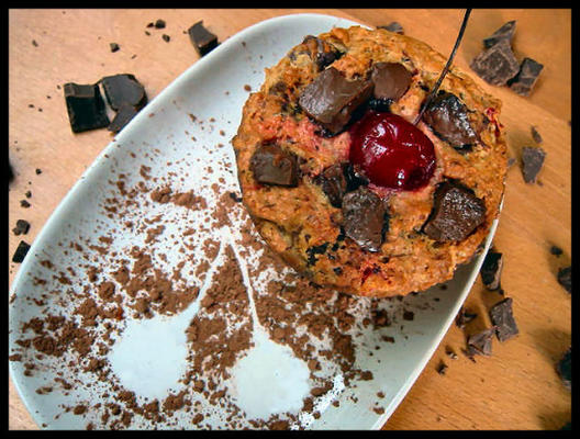 muffins au chocolat et aux cerises