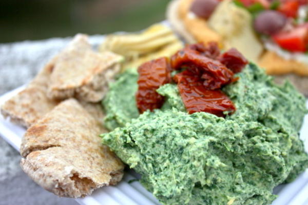 trempette hummus aux épinards