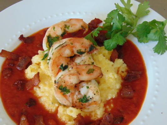 bol italien crevettes et polenta ragu