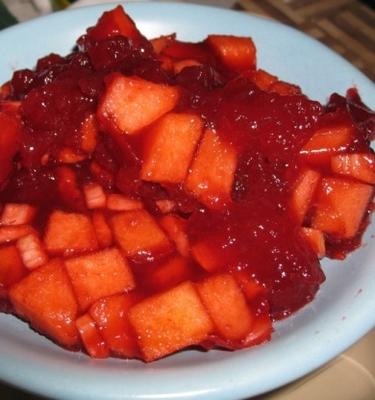 salade waldorf aux framboises et aux canneberges