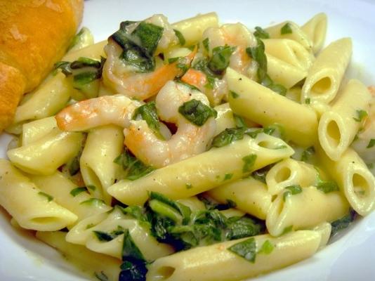 crevettes faciles à la florentine et aux penne