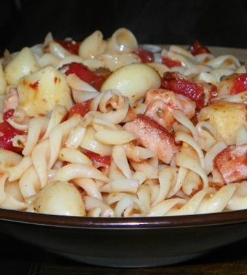 bacon canadien et penne de mozzarella