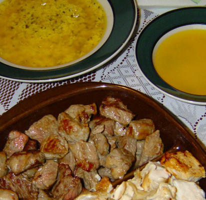 fondue de boeuf avec trempettes