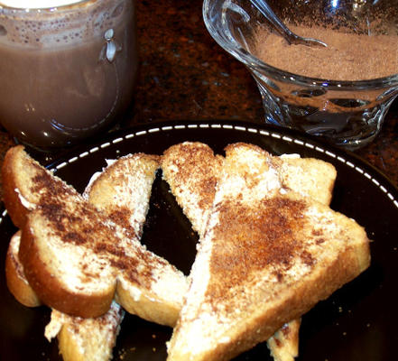 toast au chocolat à la cannelle