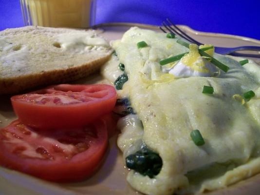 omelette française aux épinards et au fromage suisse