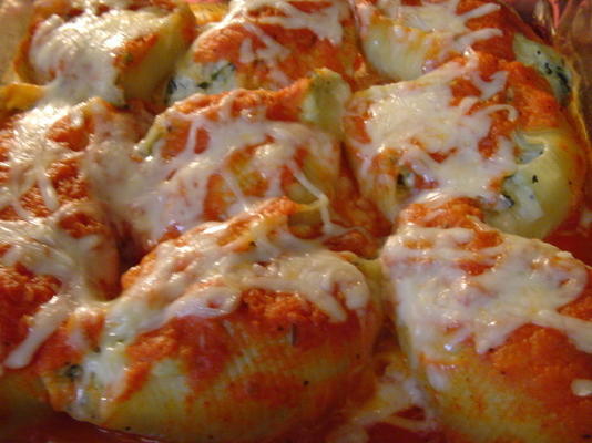 coquilles de pâtes aux courgettes et épinards