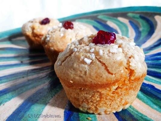 muffins au chocolat blanc et aux canneberges