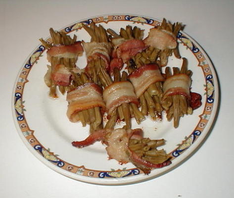haricots verts enveloppés au bacon