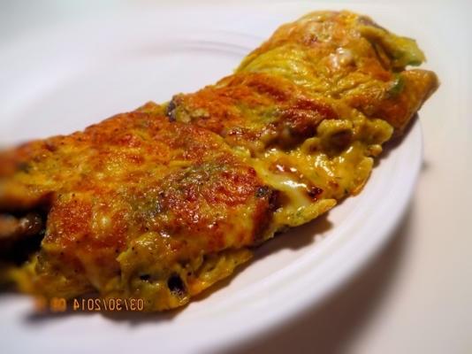 coriandre, oignon rouge et omelette jalapeno
