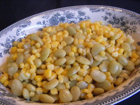 haricots de lima et maïs
