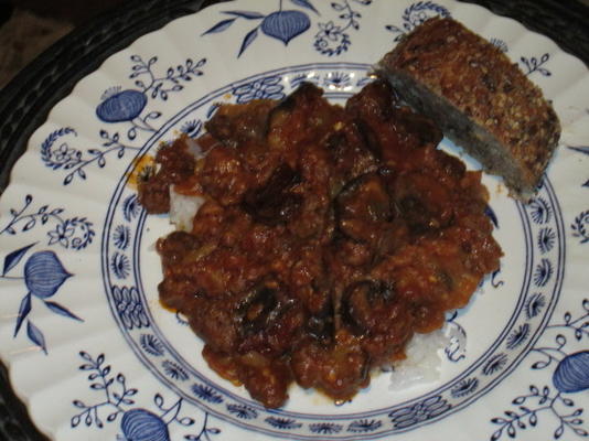 cocotte d'aubergines - (melitzanes me kreas sti katsarola)