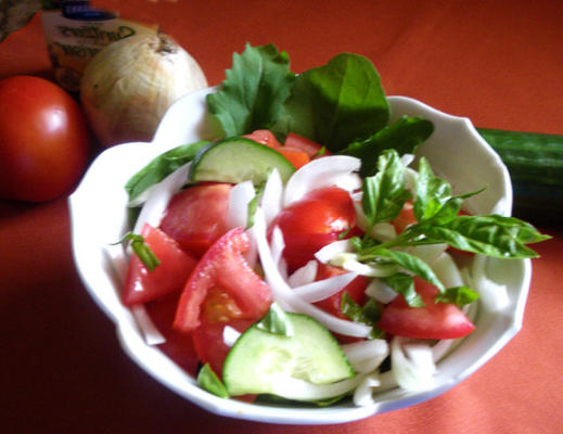 salade de tomates et d'oignons