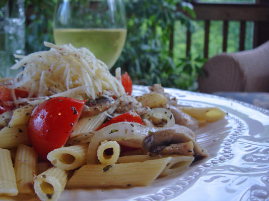 pâtes au poulet et aux champignons