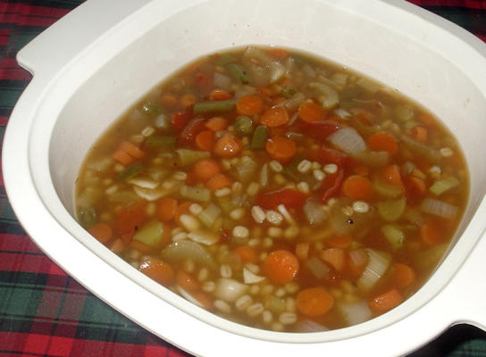 soupe végétarienne à l'orge et aux légumes