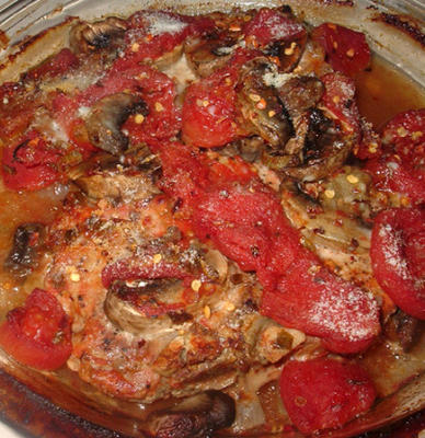 côtelettes de porc aux tomates assaisonnées