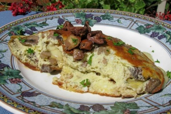 soufflé, omelette aux brie et oignons