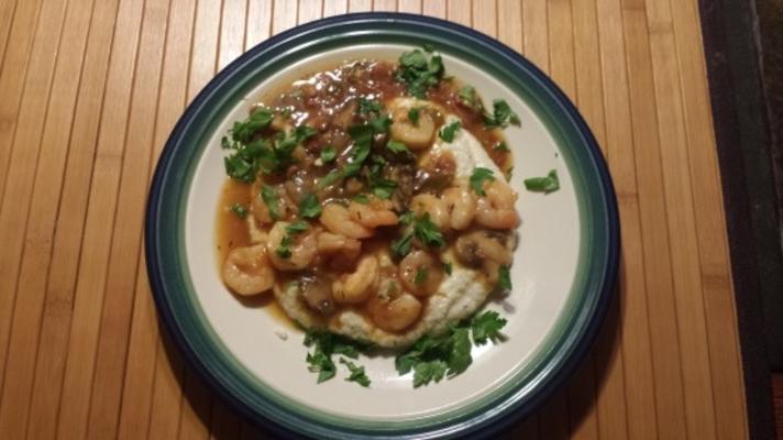 crevettes et grains de jack fry avec sauce yeux rouges