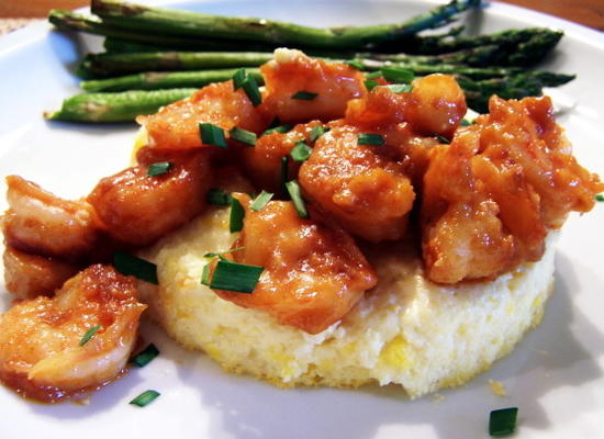 flan de maïs aux crevettes épicées