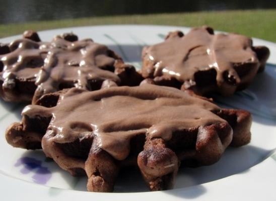 biscuits gaufres au glaçage au chocolat
