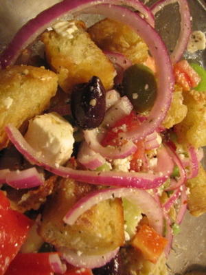 panzanella grecque de contessa aux pieds nus