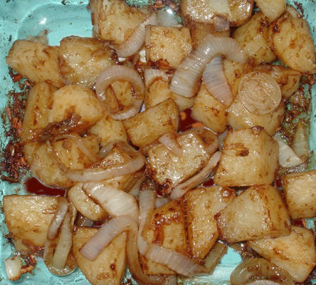 pommes de terre caramélisées à l'oignon