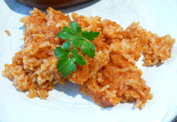 restes de riz transformés en riz espagnol