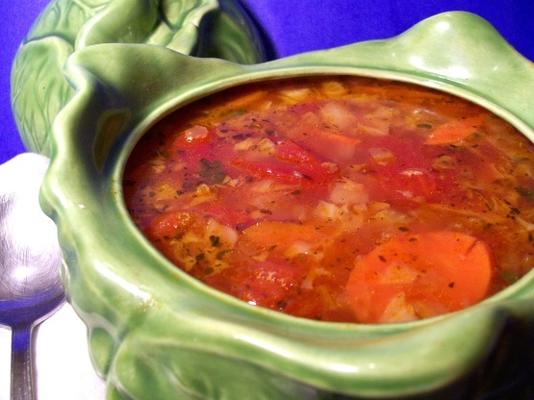 soupe aux choux et tomates