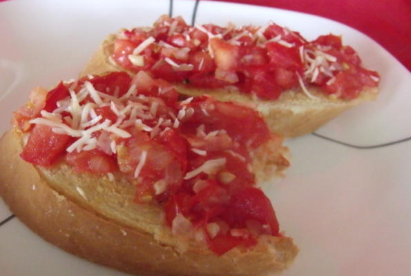 bruschetta aux tomates, faible en calories