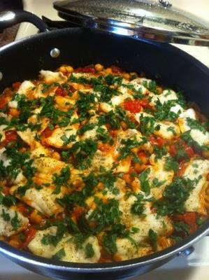 poisson blanc avec pois chiche ragu