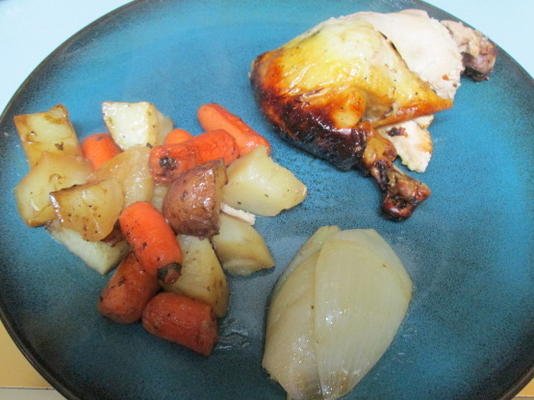 Poulet rôti balsamique et légumes