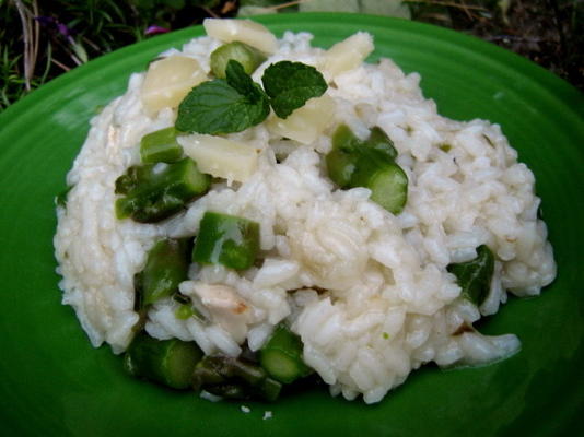 risotto aux asperges, menthe et citron
