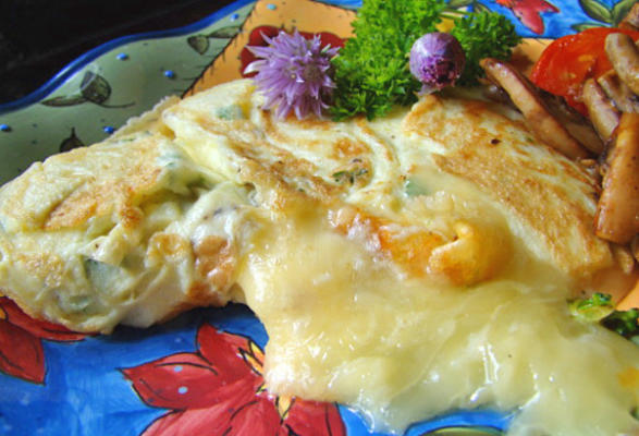 omelette aux fleurs de ciboulette