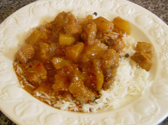 casserole de porc et d'ananas au curry